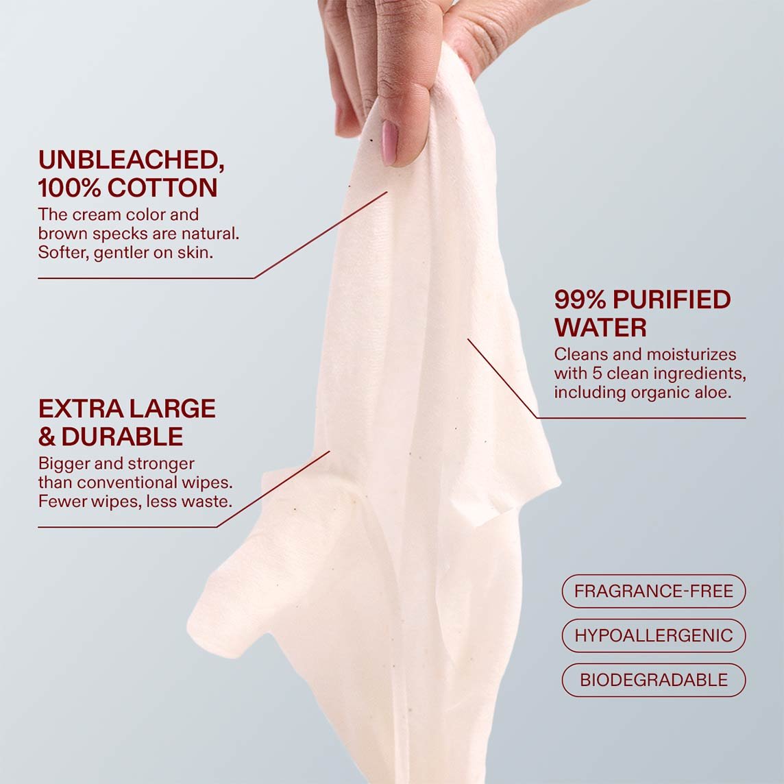 UNBLEACHED, 100% COTTON WATER WIPES. 10 COUNT TRAVEL PACKS – raan 100% Cotton Wipes