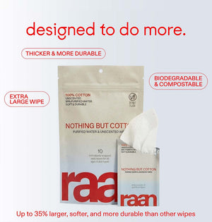 100% Cotton Face and Body Cleansing Wipe for Sensitive Skin (10 Individually Wrapped) – raan 100% Cotton Wipes