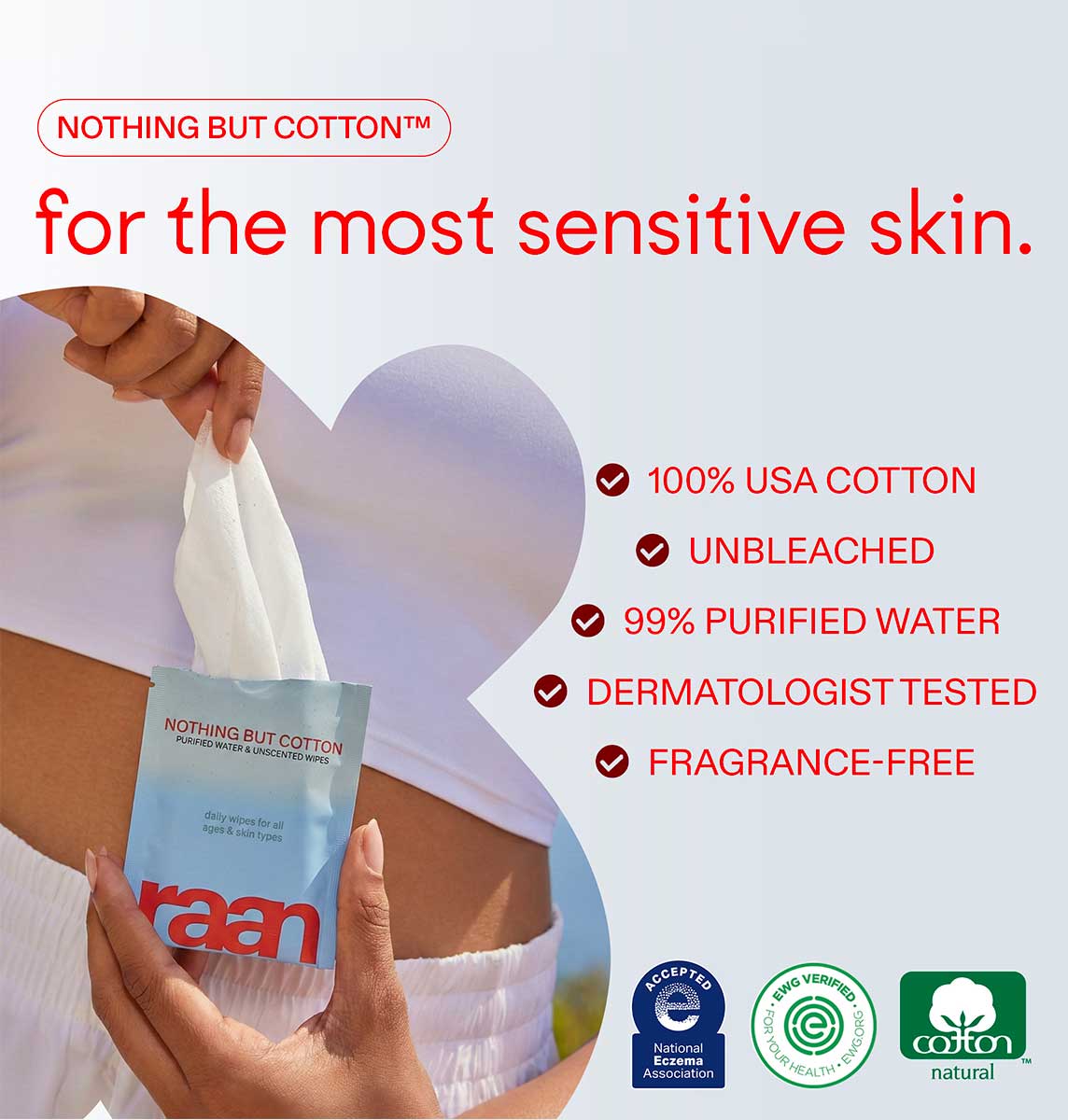 100% Cotton Face and Body Cleansing Wipe for Sensitive Skin (10 Individually Wrapped) – raan 100% Cotton Wipes