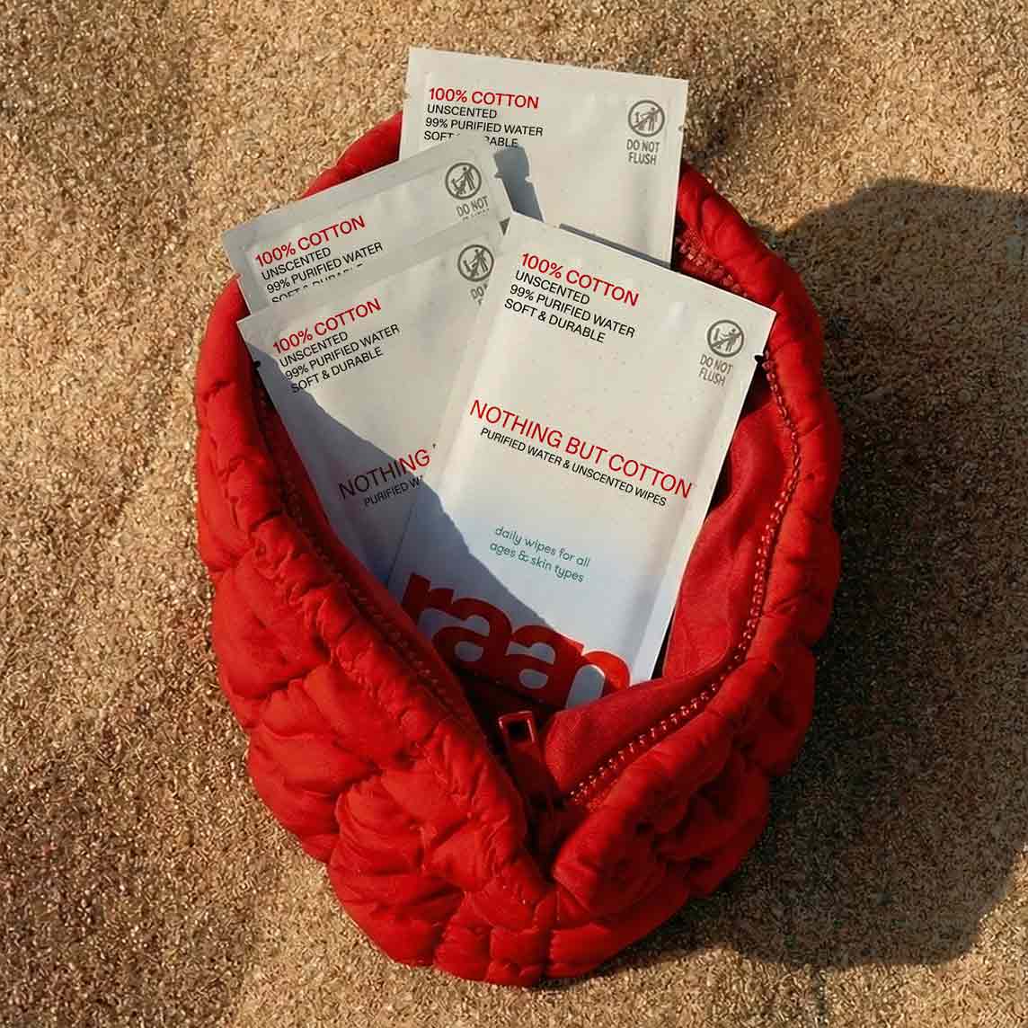 100% COTTON WATER WIPES, UNBLEACHED. POCKET SIZE – raan 100% Cotton Wipes