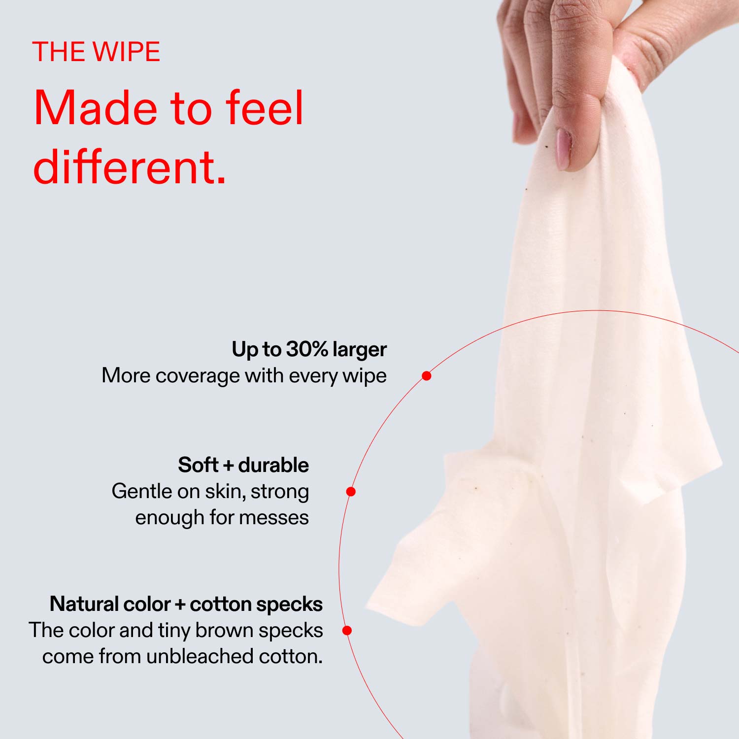 UNBLEACHED, 100% COTTON WATER WIPES. 60 COUNT PACKS