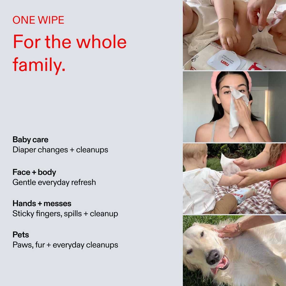UNBLEACHED, 100% COTTON WATER WIPES. 60 COUNT PACKS