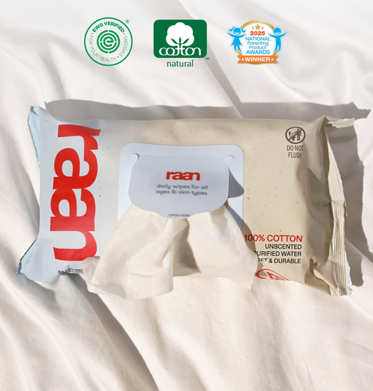 Cloud-Soft Unbleached Cotton Water Wipes, 60 Count