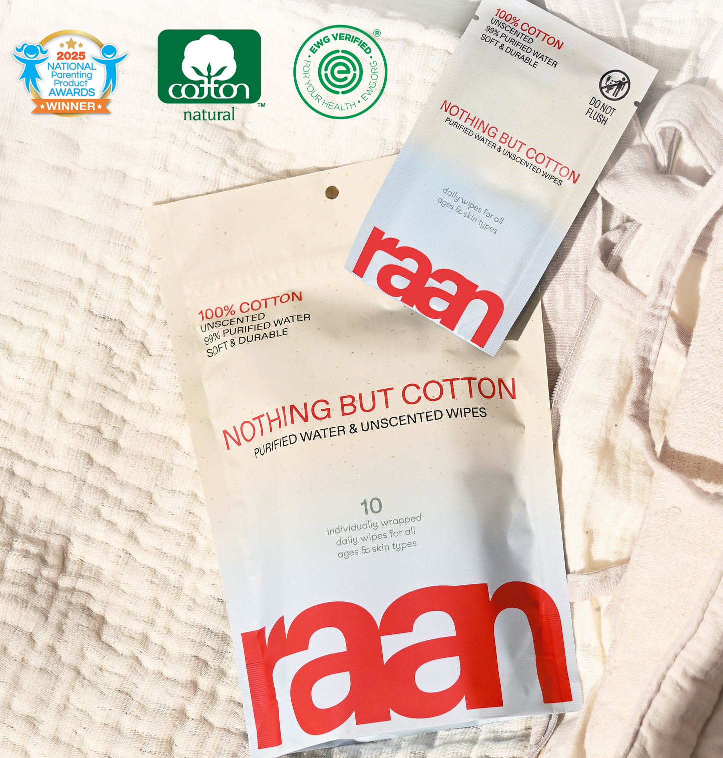 Raan cotton baby wipes