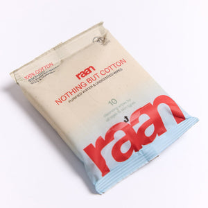 FREE TRAVEL PACK: The Only Unbleached 100% Cotton Baby Wipe for Sensitive Skin, 10ct TRAVEL PACK – raan 100% Cotton Wipes