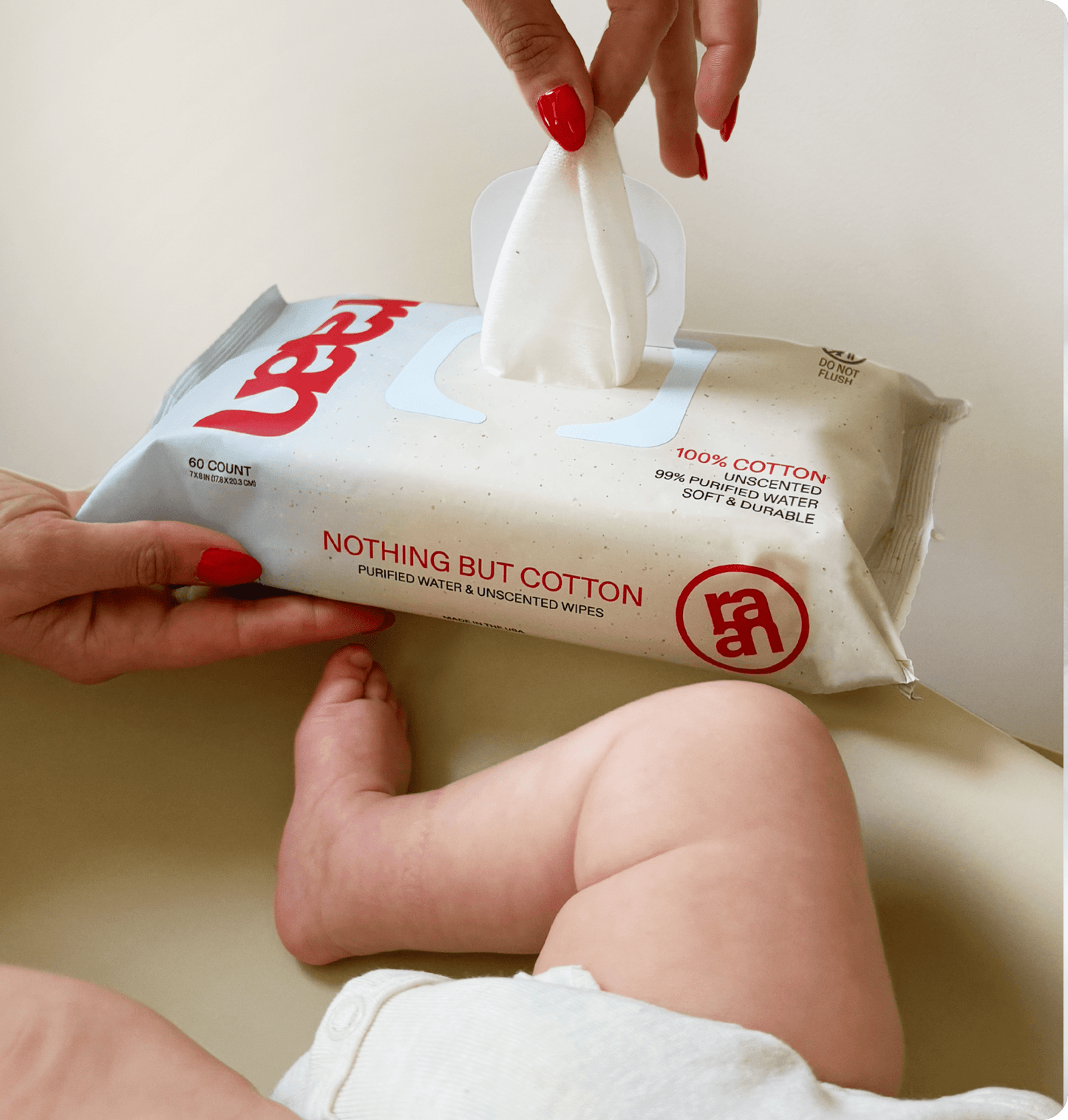 The Only Unbleached, 100% Cotton Baby Wipe for Sensitive Skin – raan 100% Cotton Wipes