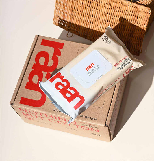 The Only Unbleached 100% Cotton Baby Wipe for Sensitive Skin, 60ct per pack – raan 100% Cotton Wipes