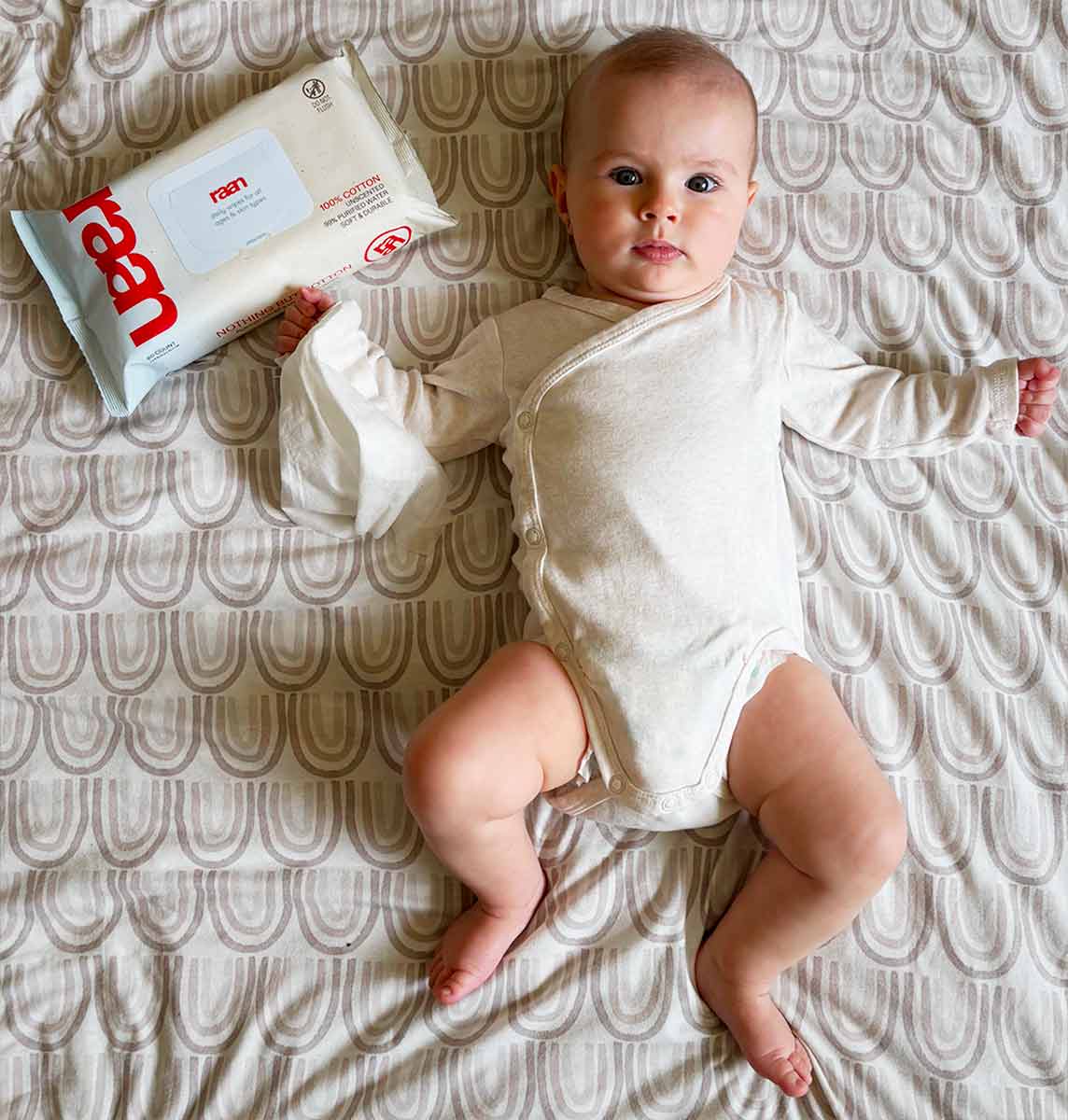 The Only Unbleached 100% Cotton Baby Wipe for Sensitive Skin, 60ct per pack – raan 100% Cotton Wipes