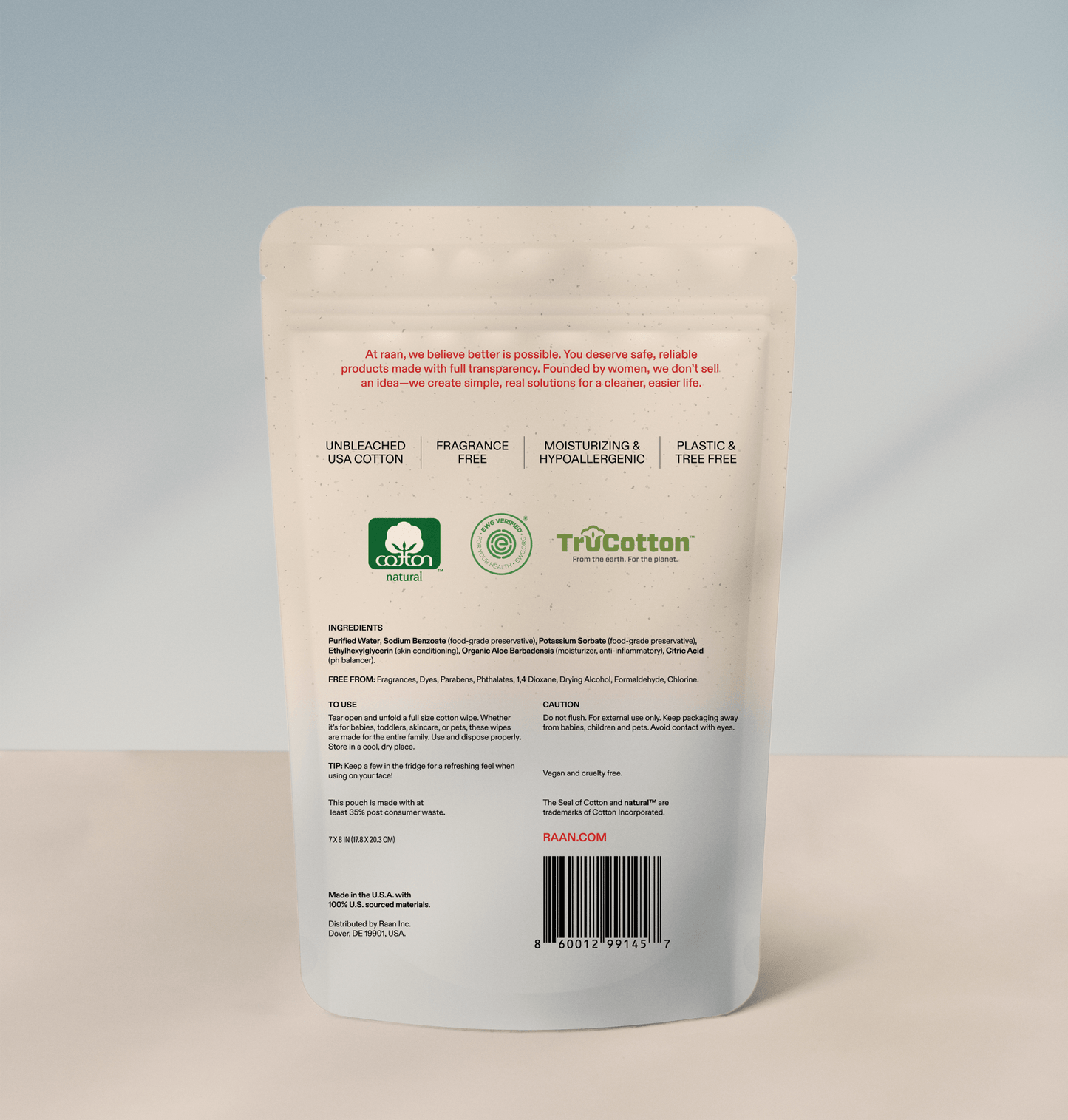 Unbleached, 100% Cotton Face and Body Cleansing Wipe for Sensitive Skin (10 Individually Wrapped) – raan 100% Cotton Wipes