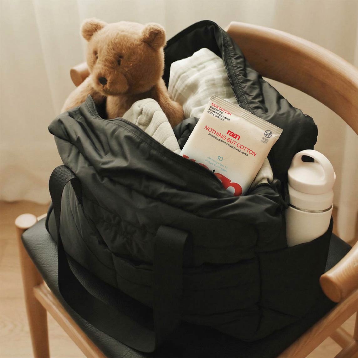 UNBLEACHED, 100% COTTON WATER WIPES. 10 COUNT TRAVEL PACKS – raan 100% Cotton Wipes