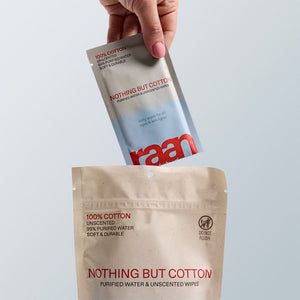 UNBLEACHED, 100% COTTON WATER WIPES. 10 POCKET WIPES – raan 100% Cotton Wipes